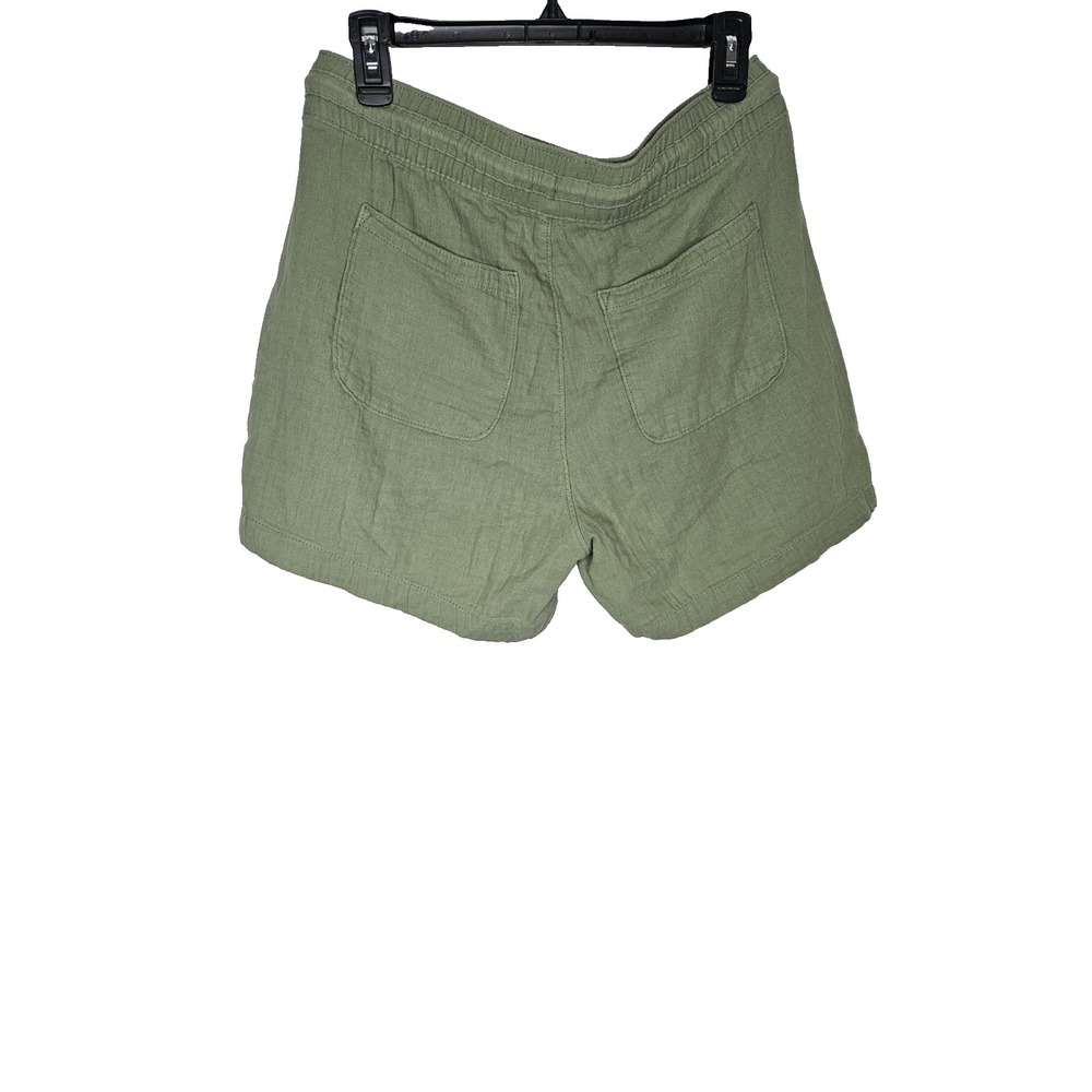 Old Navy Linen Blend Shorts Weeping Willow Green Drawstring Elastic Waist Women' - Picture 2 of 8